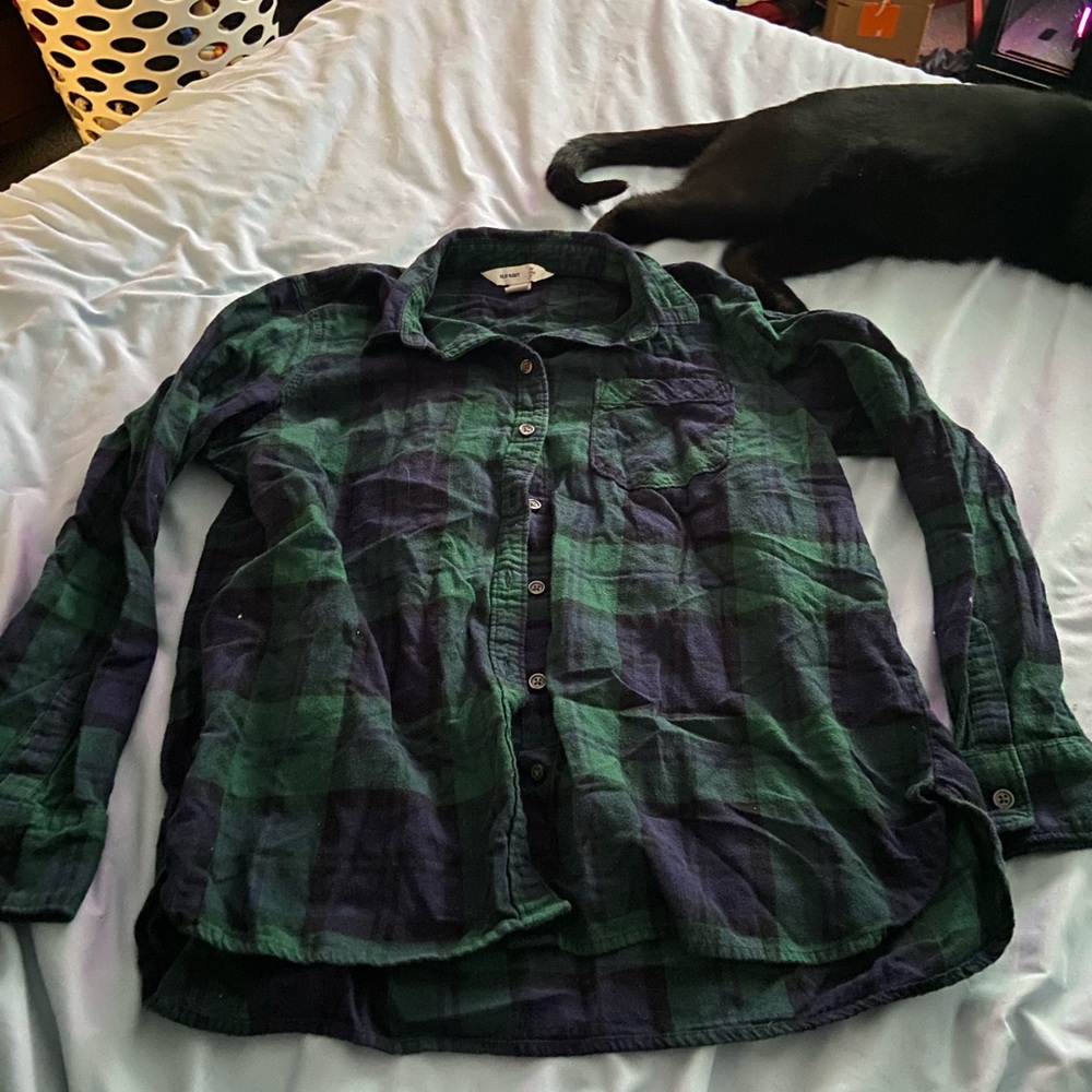 Plaid Green and Blue Flannel